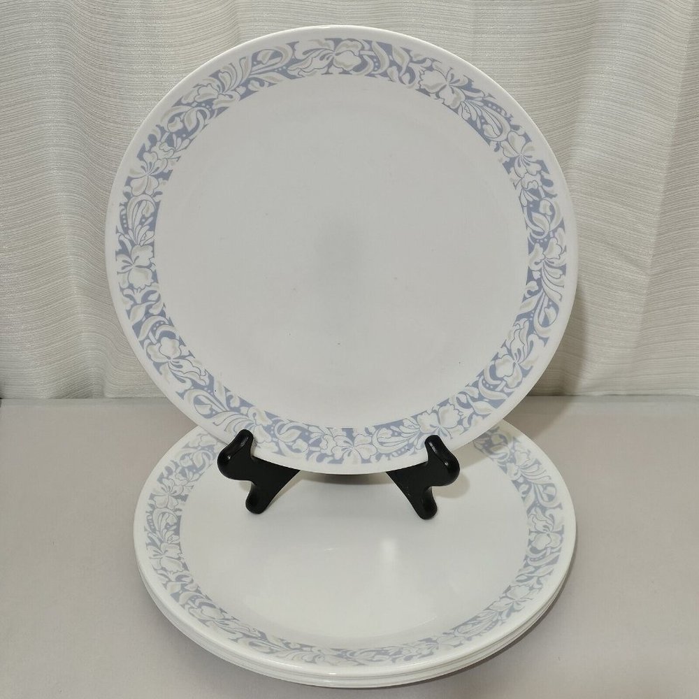5 Corelle Sea and Sand Dinner Plates 10 1/4" light blue beige floral